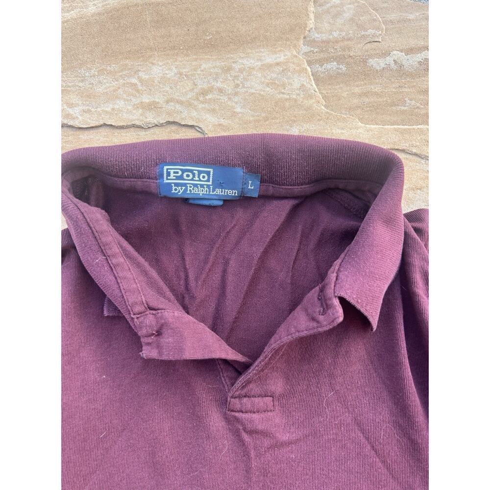 Polo Ralph Lauren Mens L Long Sleeve Shirt Classic Fit Burgundy CR - Picture 2 of 2